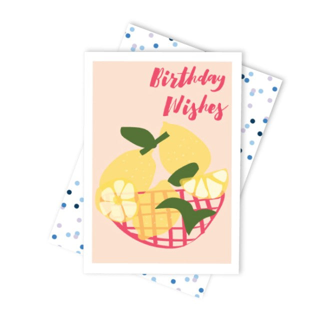 CANDLE BARK CREATIONS - Lemon Bowl Wishes Birthday Card