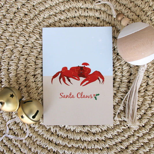 SAILFISH CREATIVE- "Santa Claws" Red Crab Christmas Card