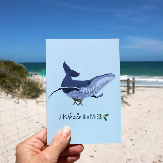 SAILFISH CREATIVE- "A Whale in a Manger" Humpback Whale Christmas Card