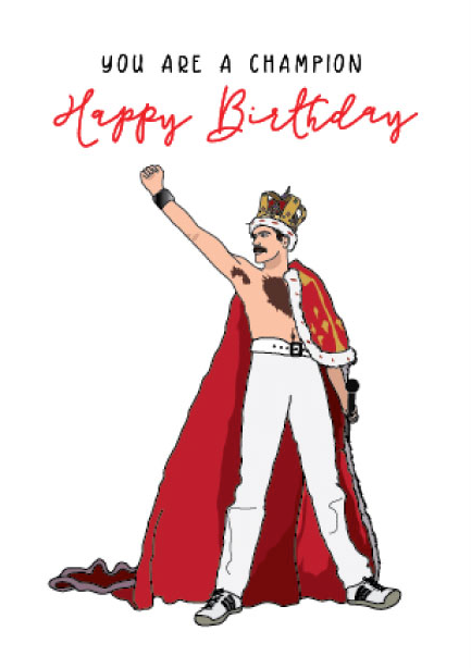 CANDLE BARK CREATIONS - FAMOUS FRIENDS- FREDDIE MERCURY birthday Gift Card