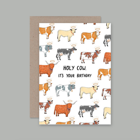 AHD - HOLY COW- Blank Greeting Card