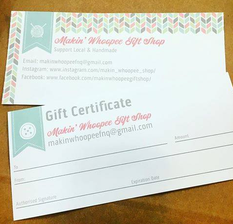 Gift certificate or e-voucher