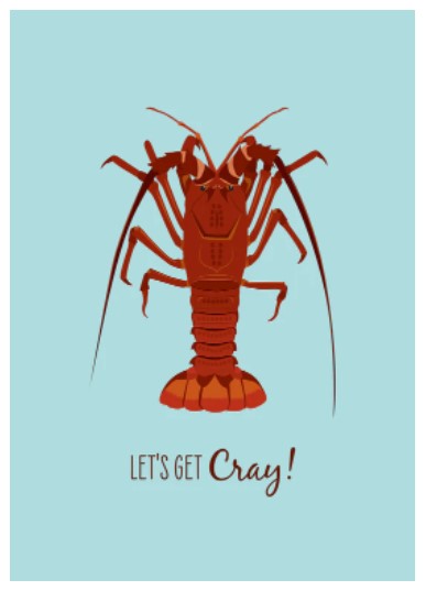 SAILFISH CREATIVE- "Let's Get Cray!" Crayfish/Lobster Greeting Card