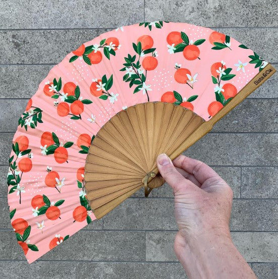 SISTA & CO. - BESPOKE HAND FANS - ORANGE SPRITZ