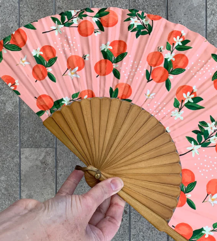 SISTA & CO. - BESPOKE HAND FANS - ORANGE SPRITZ