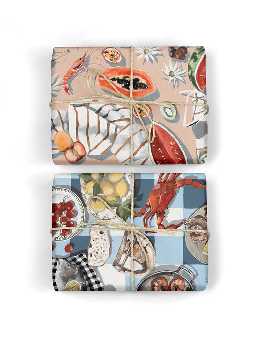 BESPOKE LETTERPRESS - Summer Picnic / Crab & Squid Gift Wrap