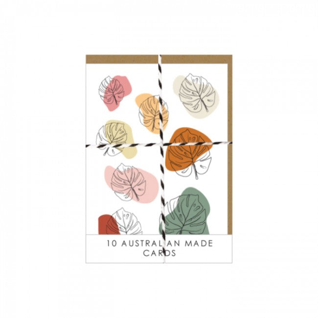 CANDLE BARK CREATIONS - PLAYFUL MONSTERA 10 PACK THANKYOU Cards