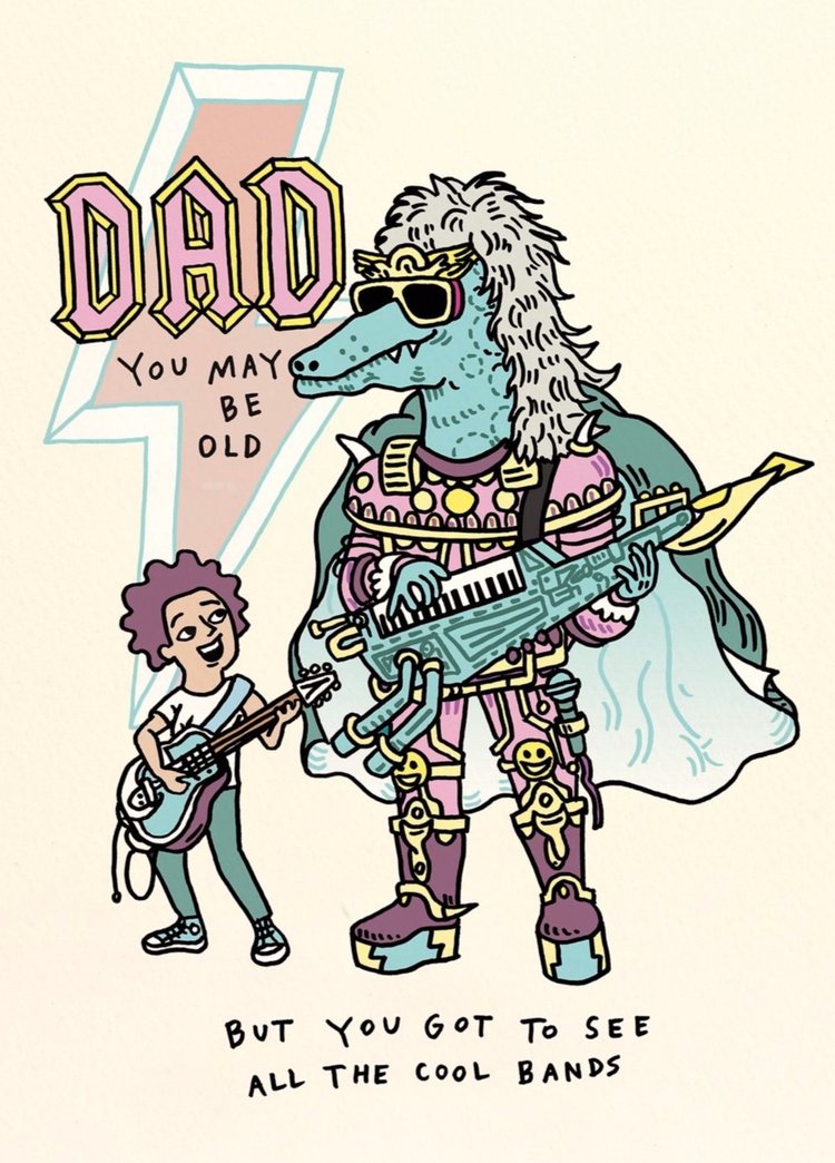 WALLY PAPER CO - ALL THE COOL BANDS - FATHER'S DAY CARD