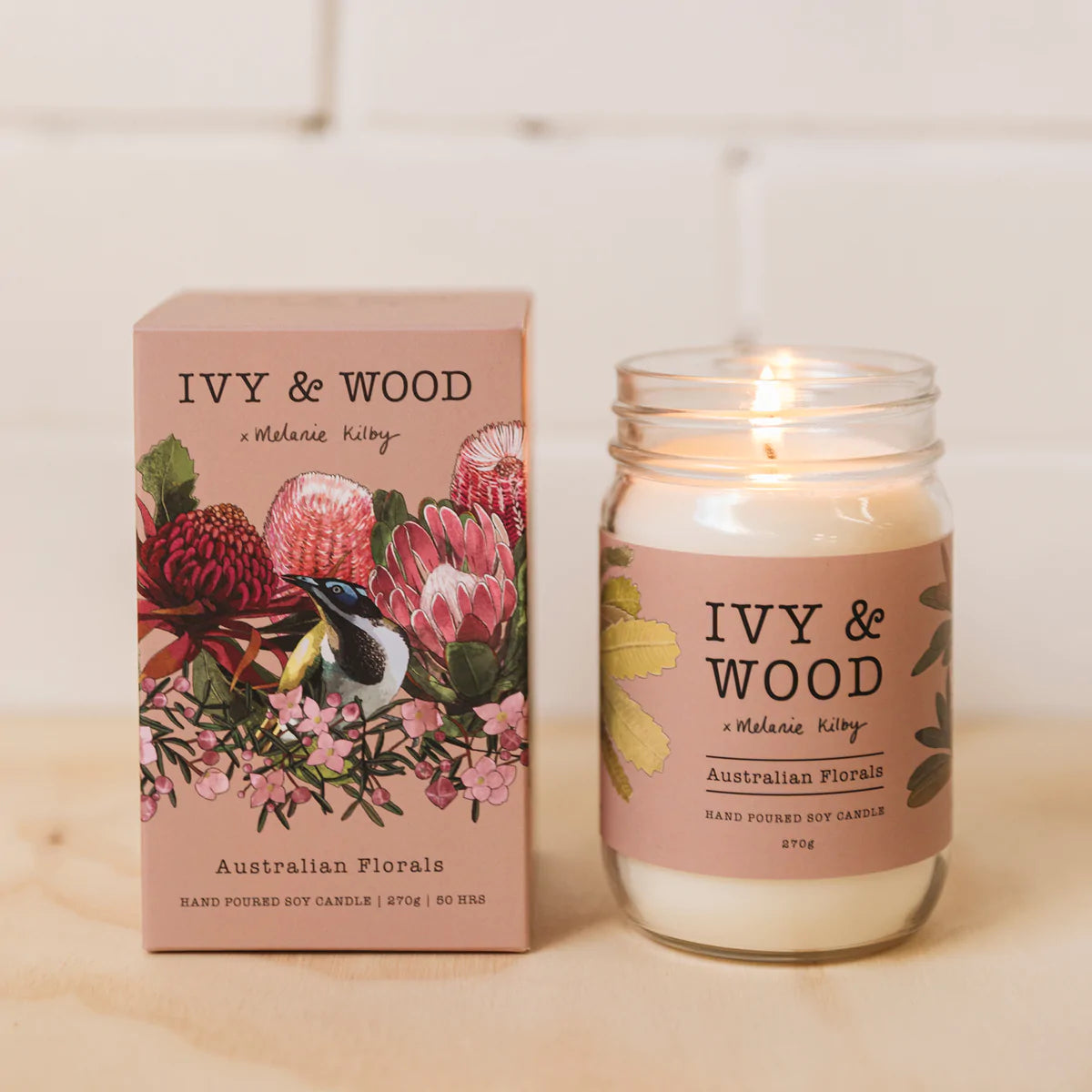 IVY & WOOD - Australian Florals Scented Candle 'Australiana' Collection