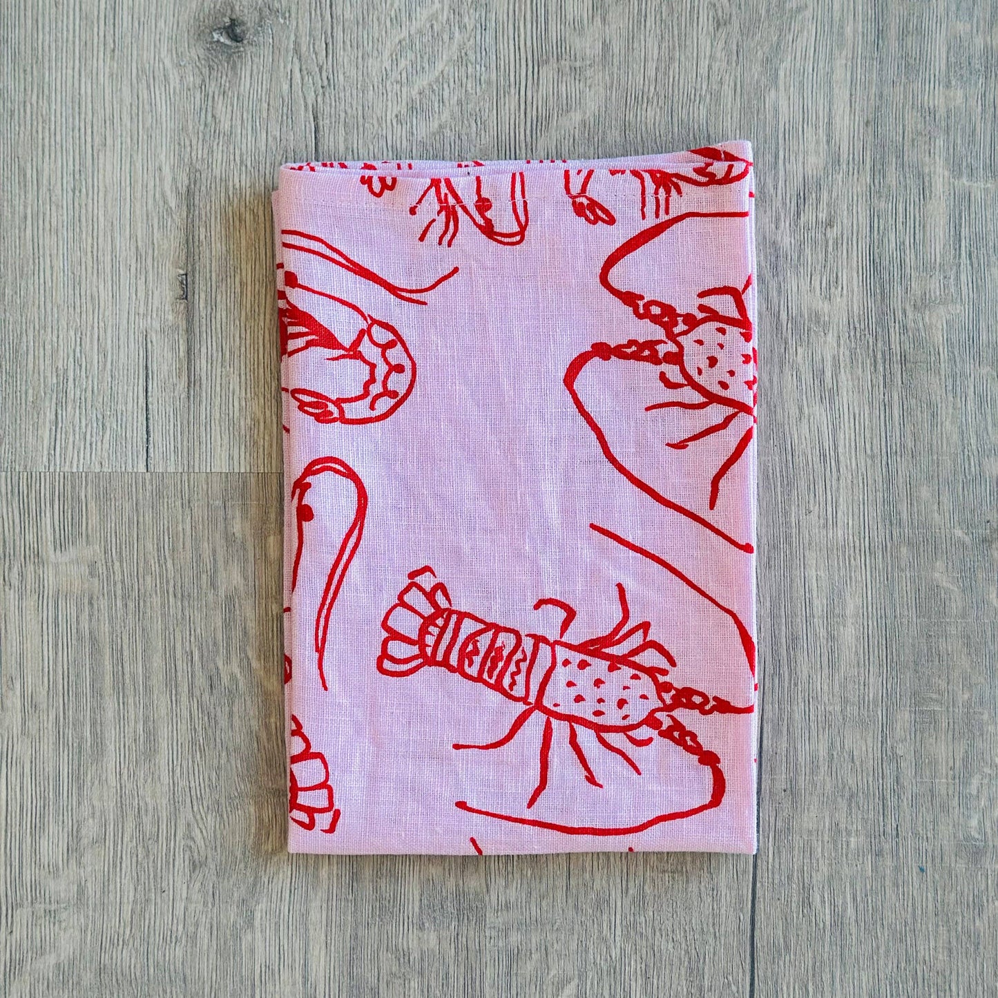 BRIGHT THREADS- Pink CRAY Tea Towel