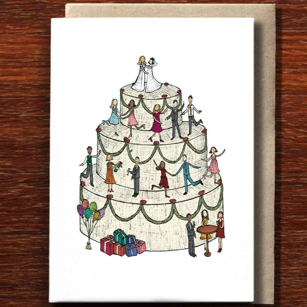 The Nonsense Maker- Wedding Cake Brides - Greeting card