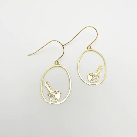 DENZ & CO- Mini Fairy Wren in Gold - DANGLE EARRINGS
