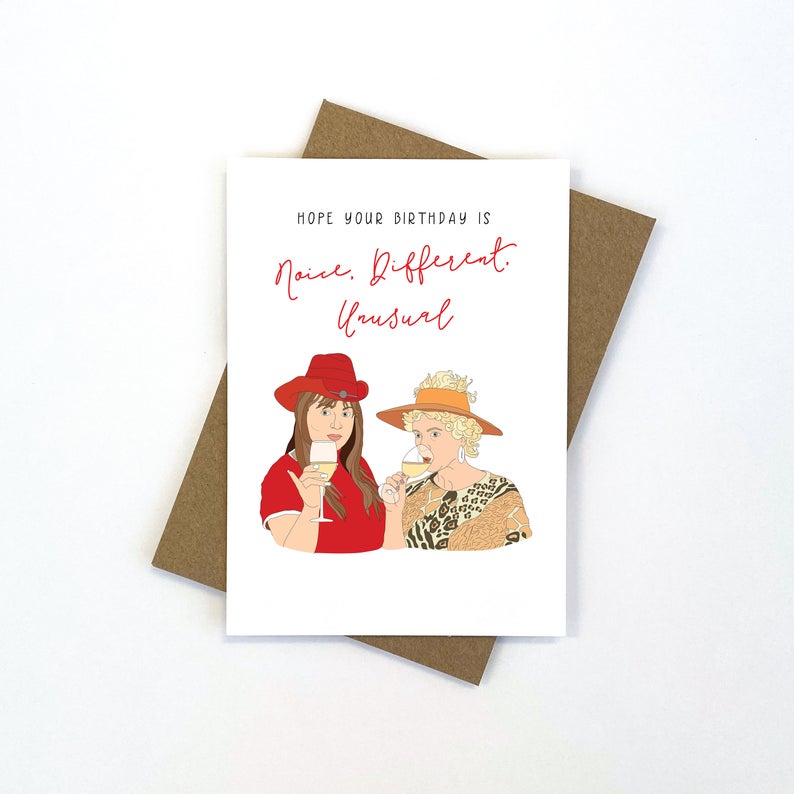 CANDLE BARK CREATIONS - FAMOUS FRIENDS- KATH & KIM birthday Gift Card