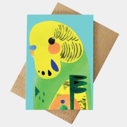 PETE CROMER - BUDGERIGAR GREETING CARD