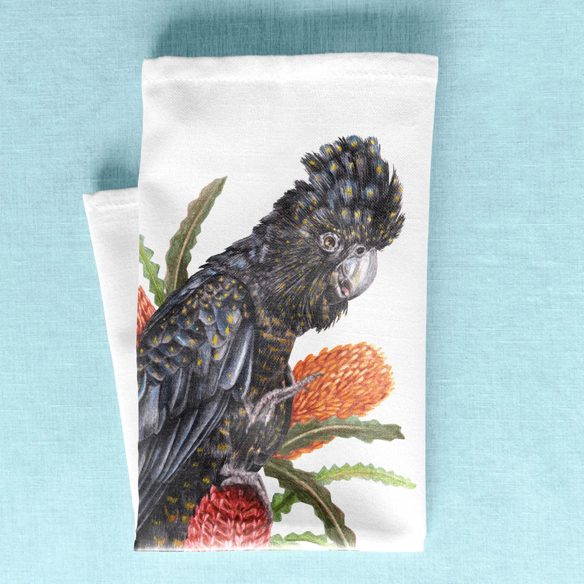KAYLA REAY- Tea Towel - Black Cockatoo